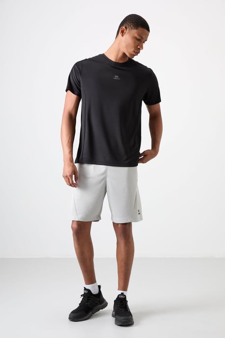 Herren Unifarbenes Rundhals-T-Shirt mit kurzen Ärmeln - Image 2