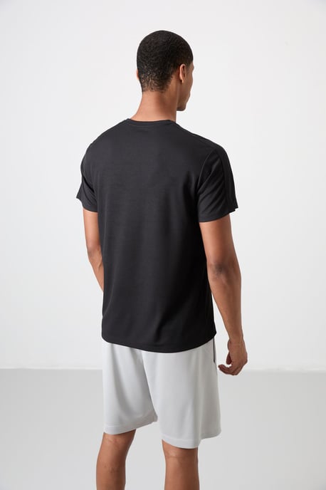 Herren Unifarbenes Rundhals-T-Shirt mit kurzen Ärmeln - Image 5