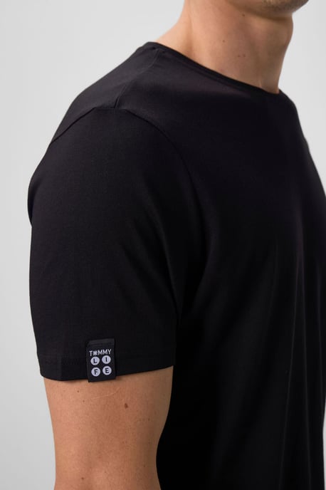 Herren Baumwolle Elasthan Rundhalsausschnitt T-Shirt - Image 4