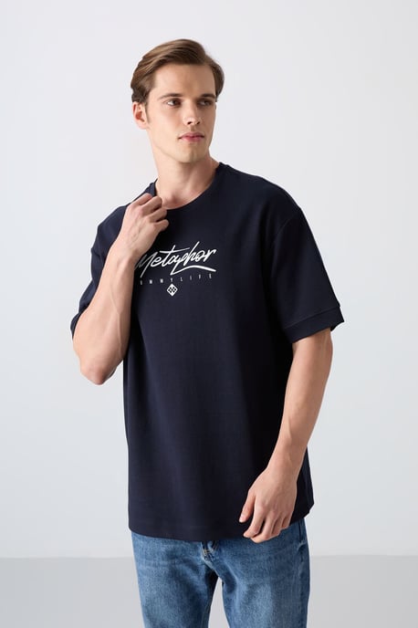 Übergröße Bedrucktes Rundhals-T-Shirt - Image 4