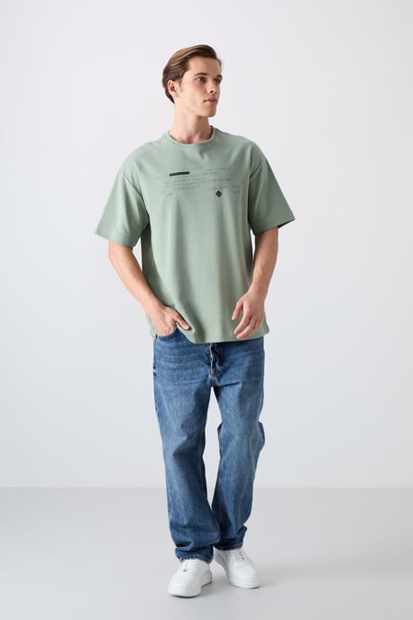 Übergröße Bedrucktes Rundhals-T-Shirt - Image 2
