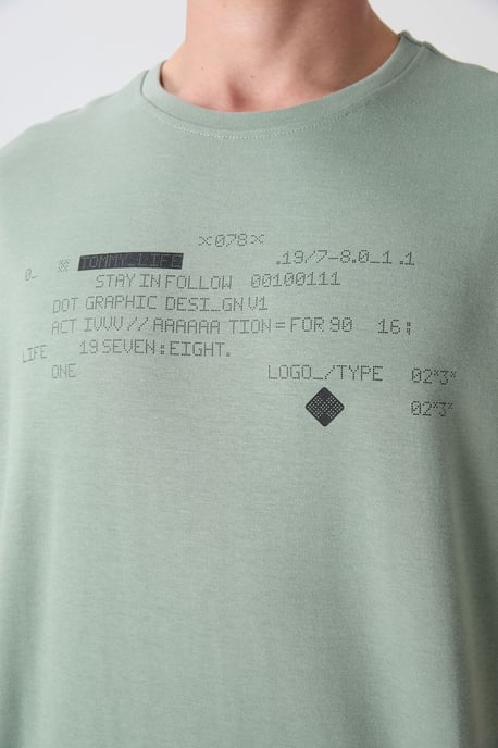 Übergröße Bedrucktes Rundhals-T-Shirt - Image 3