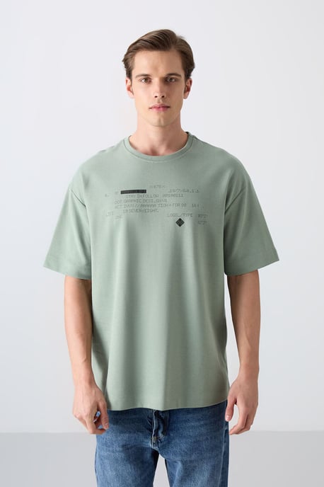 Übergröße Bedrucktes Rundhals-T-Shirt - Image 4