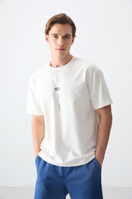Übergröße Bedrucktes Rundhals-T-Shirt - Image 1