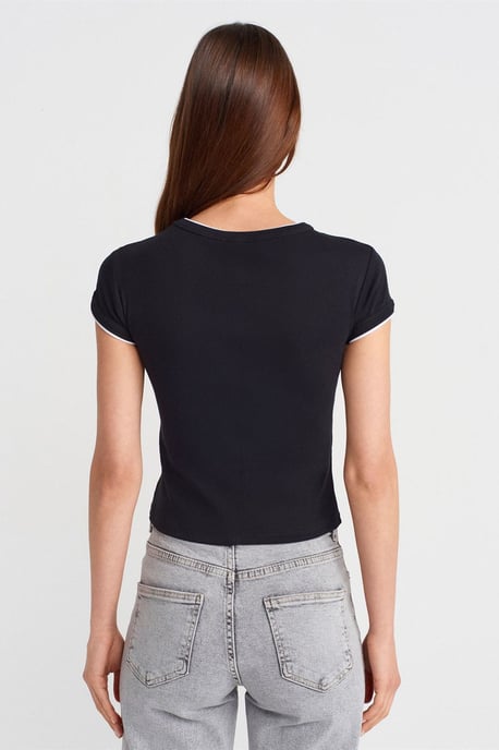 Damen Slim Fit Baumwoll-Crop-Top - Image 2