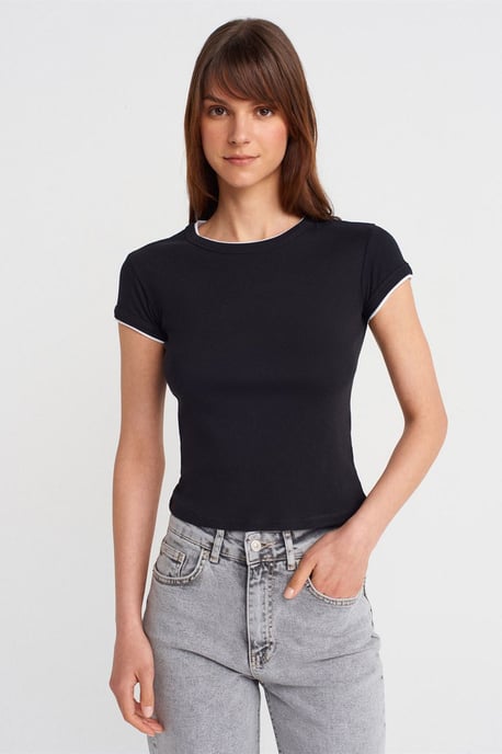 Damen Slim Fit Baumwoll-Crop-Top - Image 3