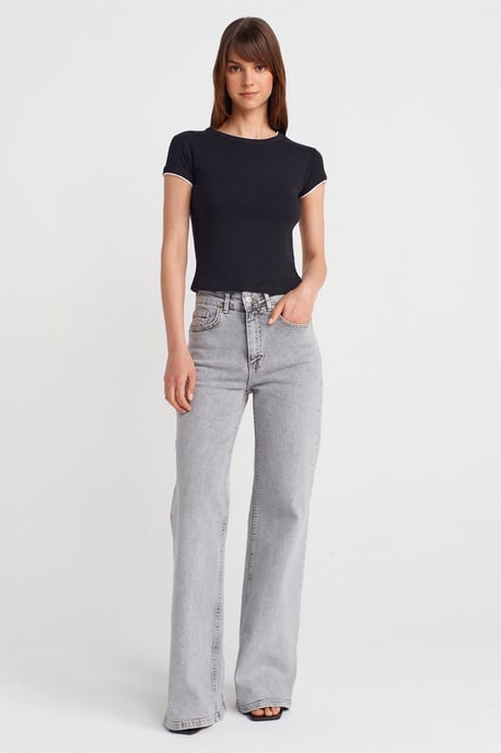Damen Slim Fit Baumwoll-Crop-Top - Image 4