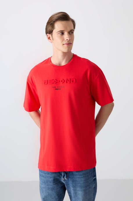 Übergroßes Baumwoll-Polyester Logo T-Shirt - Image 1