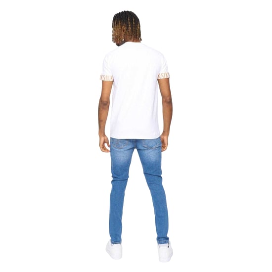 SikSilk - "Tech" T-Shirt für Herren, Ärmel mit Markenschriftzug (Weiß) - Image 3
