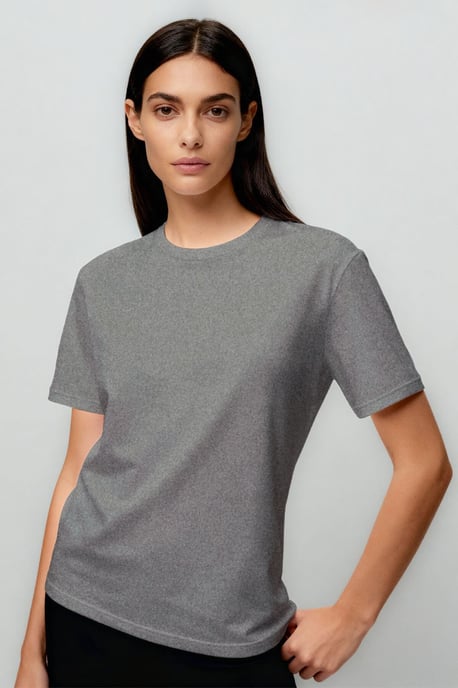 Damen Baumwoll-Elasthan Rundhals T-Shirt - Image 4