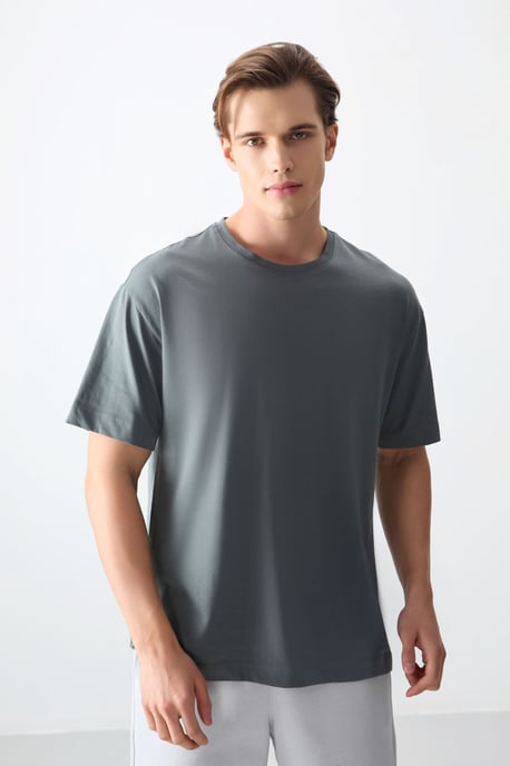 Übergroßes Baumwoll-Crewneck-T-Shirt - Image 2