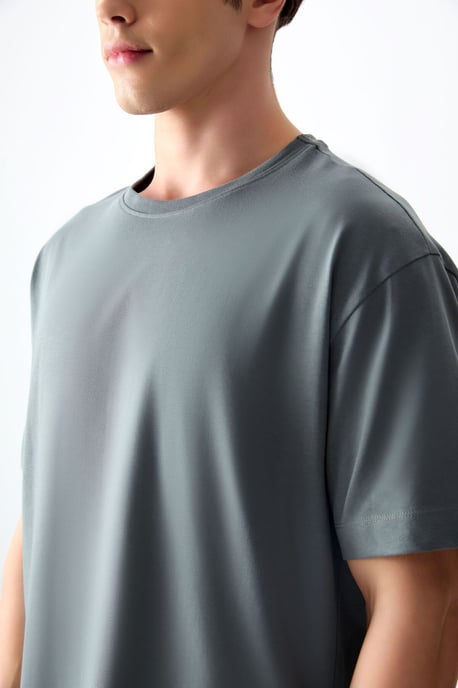 Übergroßes Baumwoll-Crewneck-T-Shirt - Image 4