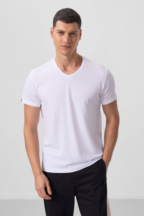 Herren V-Ausschnitt Kurzarm T-Shirt - Image 2