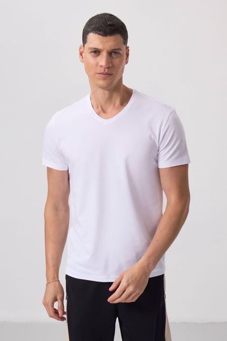 Herren V-Ausschnitt Kurzarm T-Shirt - Image 5