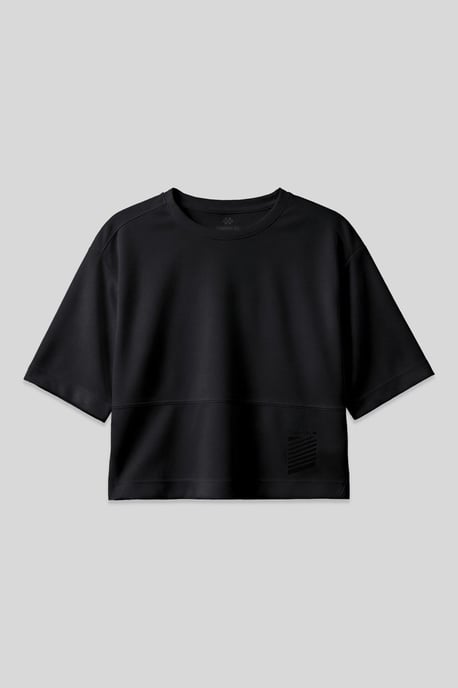 Übergroßes Polyester Crew-Neck T-Shirt mit Tasche - Image 1