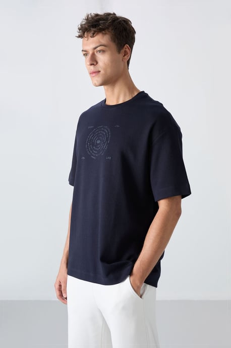 Oversized Baumwollmischung Rundhals-T-Shirt - Image 4