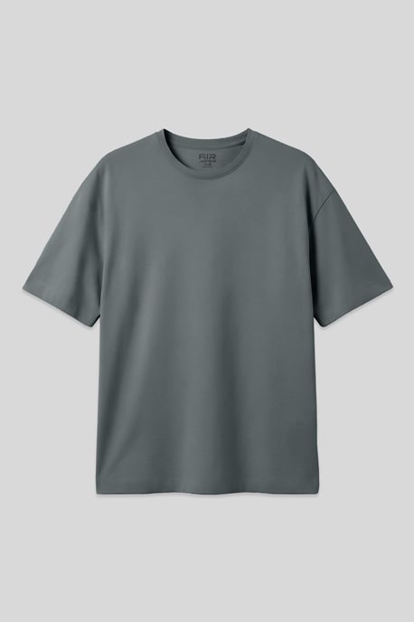Übergroßes Baumwollmischung Rundhalsausschnitt T-Shirt - Image 1