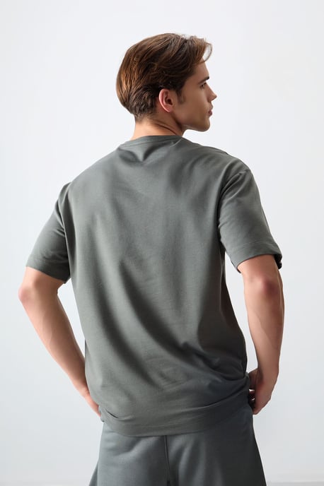 Übergroßes Baumwollmischung Rundhalsausschnitt T-Shirt - Image 6