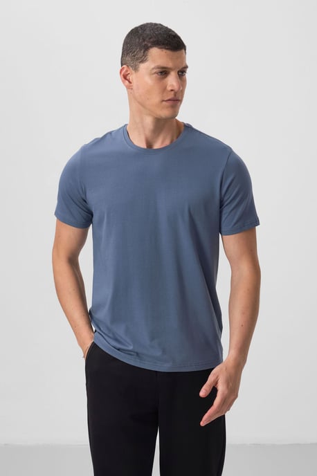 Herren Baumwoll-Elasthan Rundhals T-Shirt - Image 2