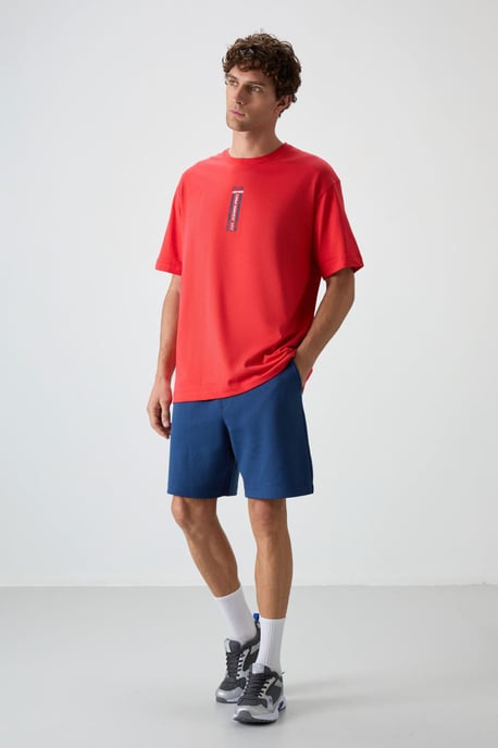 Übergröße Baumwoll Rundhalsausschnitt Bedrucktes T-Shirt - Image 4