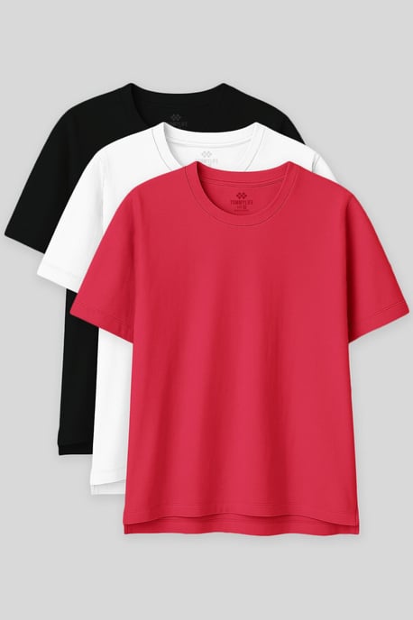 Oversized Baumwoll-Modal Rundhals-T-Shirt - Image 1