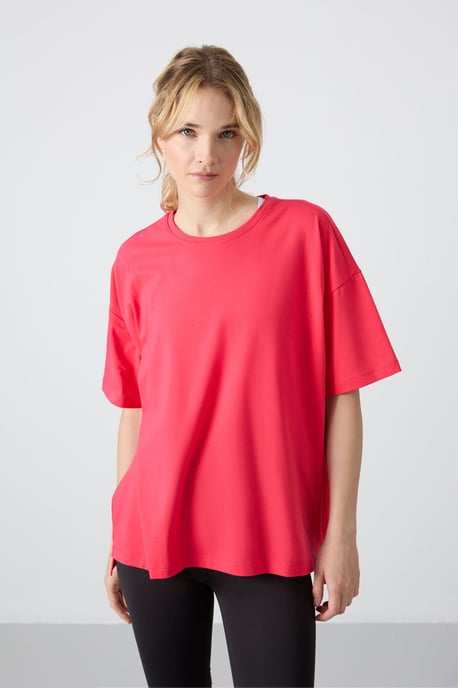 Oversized Baumwoll-Modal Rundhals-T-Shirt - Image 3