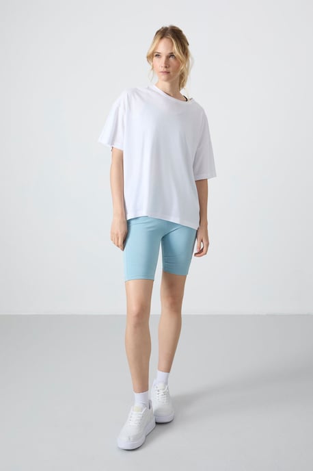 Oversized Baumwoll-Modal Rundhals-T-Shirt - Image 4