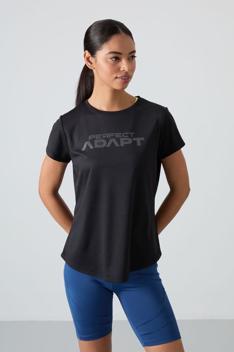 Bedrucktes Polyester Rundhals-T-Shirt - Image 4