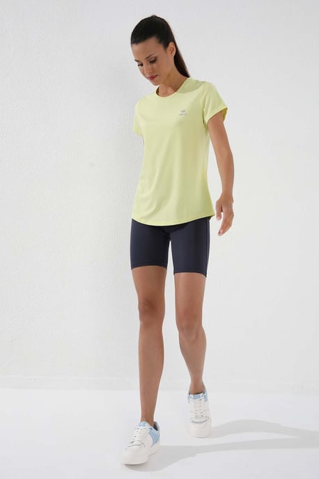 Damen Unifarben Kurzarm Rundhals T-Shirt - Image 4