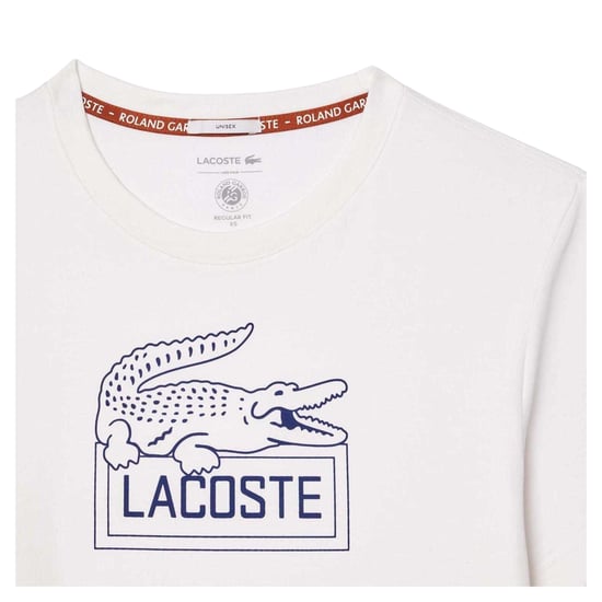 Lacoste - "Roland Garros Edition" T-Shirt für Herren/Damen Unisex, Regulär (Weiß) - Image 3