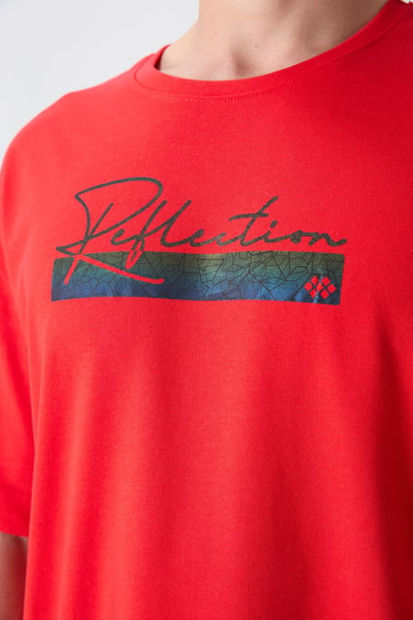 Übergroßes bedrucktes Baumwollmischung T-Shirt - Image 3