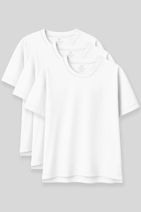 Übergrößtes Baumwoll-Modal Rundhals-T-Shirt - Image 1
