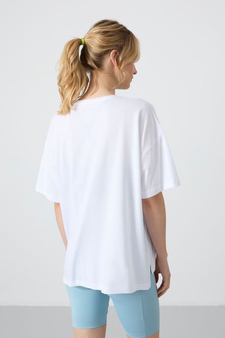 Übergrößtes Baumwoll-Modal Rundhals-T-Shirt - Image 6