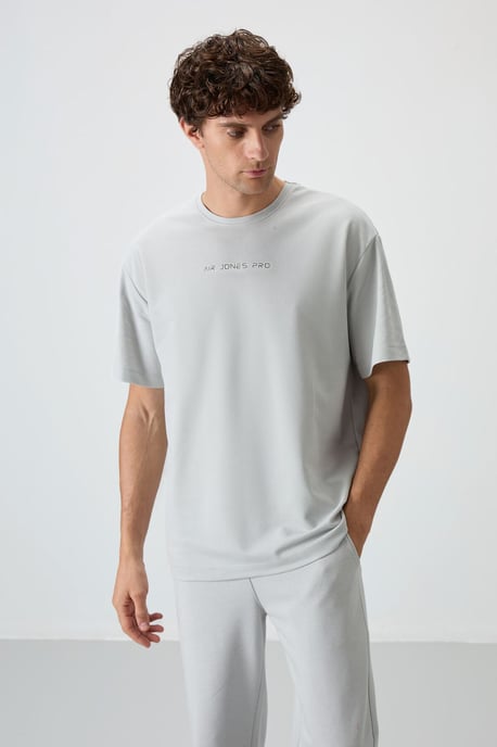 Übergröße Bedrucktes Rundhals-T-Shirt - Image 1