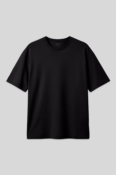 Oversized Baumwollmischung Rundhalsausschnitt T-Shirt - Image 1
