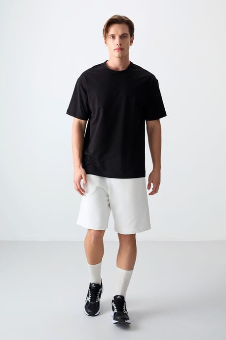 Oversized Baumwollmischung Rundhalsausschnitt T-Shirt - Image 5