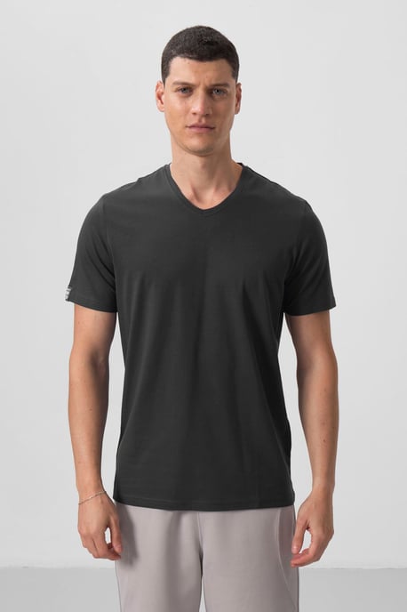 Herren V-Ausschnitt Kurzarm T-Shirt - Image 2