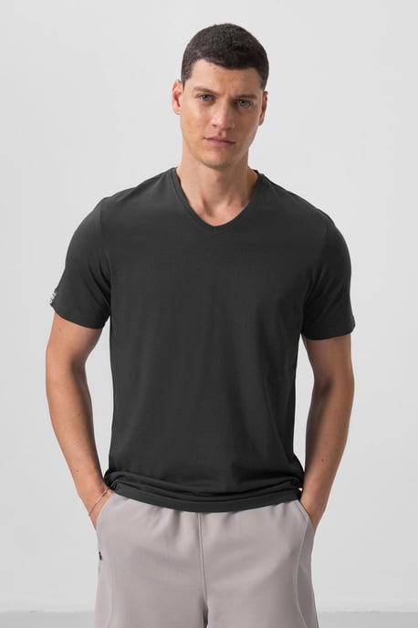 Herren V-Ausschnitt Kurzarm T-Shirt - Image 4