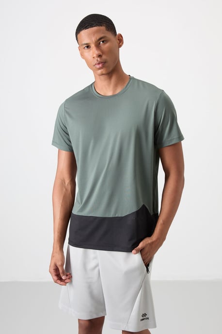 Farbblockiertes Rundhalsausschnitt T-Shirt - Image 1