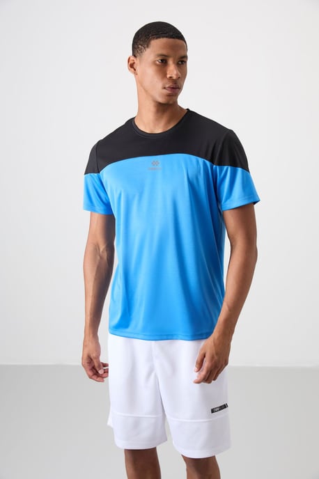 Herren T-Shirt mit Farbblockierung und Rundhalsausschnitt - Image 1