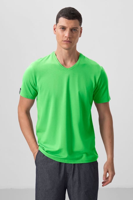 Herren V-Ausschnitt Kurzarm T-Shirt - Image 2
