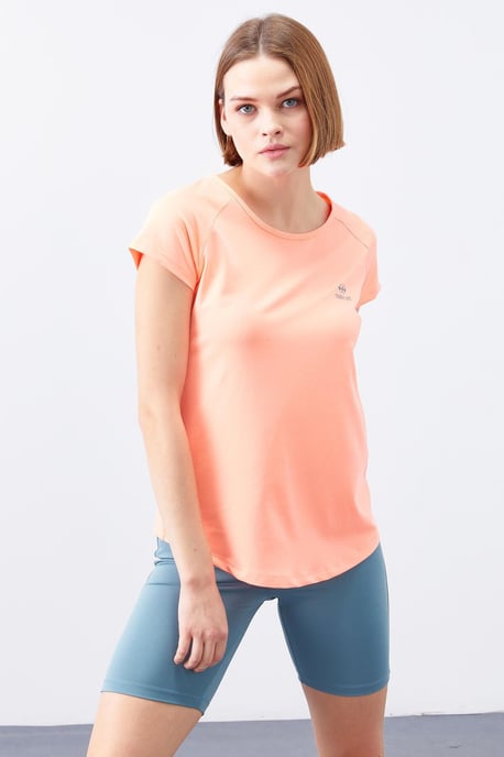 Tommy Life Kurzarm-T-Shirt für Damen mit Rundhalsausschnitt - Orange - Image 1