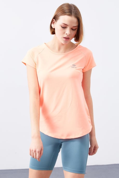 Tommy Life Kurzarm-T-Shirt für Damen mit Rundhalsausschnitt - Orange - Image 3