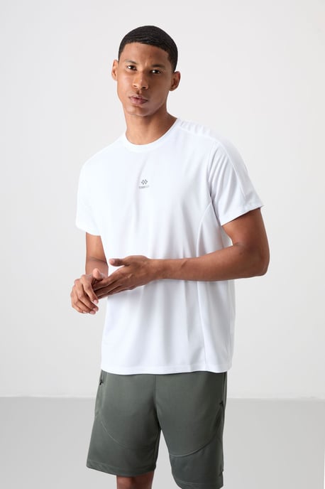 Herren Unifarben Rundhalsausschnitt Kurzarm T-Shirt - Image 1