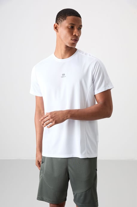 Herren Unifarben Rundhalsausschnitt Kurzarm T-Shirt - Image 4