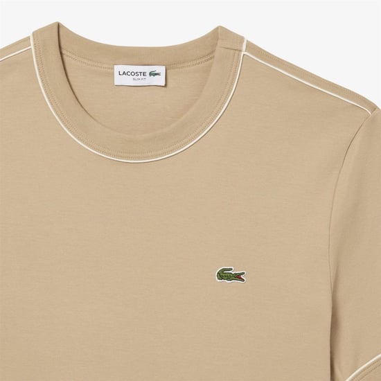 Lacoste - T-Shirt für Herren, Verriegelung, Schmal (Beige) - Image 3