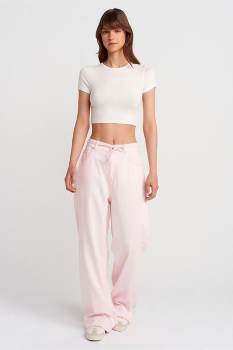 Damen Crop Slim-Fit Rundhals-T-Shirt - Image 4