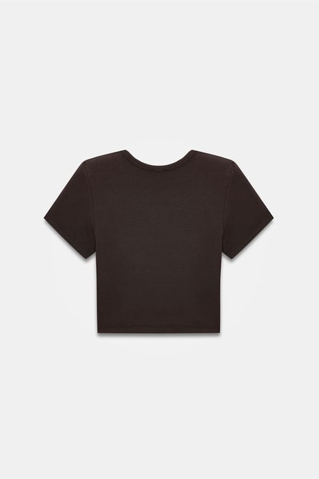 Damen Crop Slim-Fit Rundhalsausschnitt T-Shirt - Image 6
