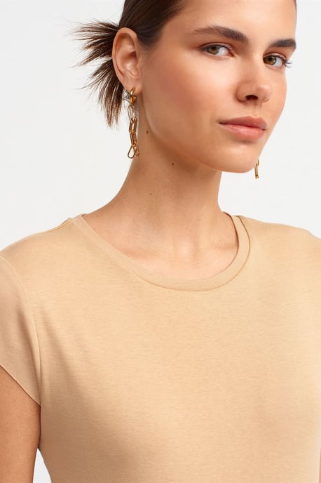 Slim Fit Baumwoll Rundhals T-Shirt - Image 4