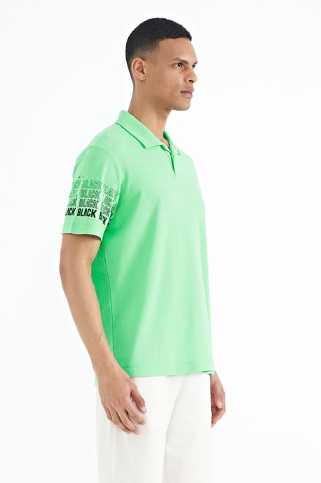 Herren Baumwolle Polo Kragen Bedrucktes T-Shirt - Image 3